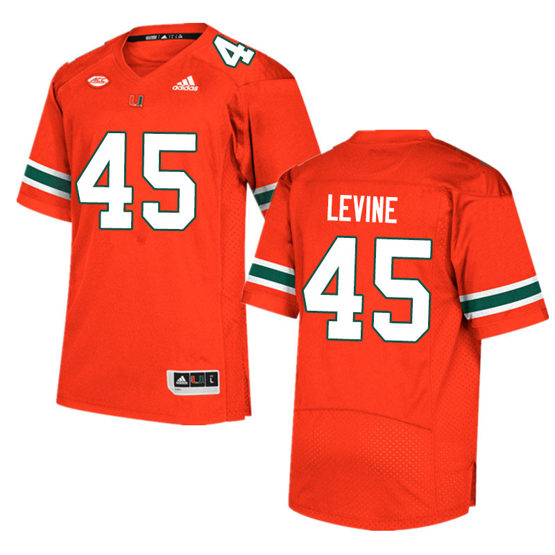 Adidas Miami Hurricanes #45 Bryan Levine College Football Jerseys Sale-Orange